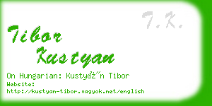 tibor kustyan business card